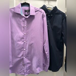 Society Of Threads Purple and Denim and Flowers Shirts size M